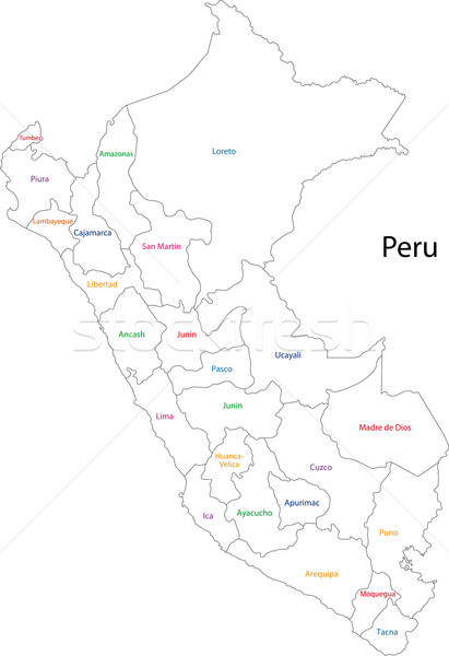 Stock photo: Contour Peru map