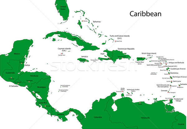 Map of Caribbean Stock photo © Volina