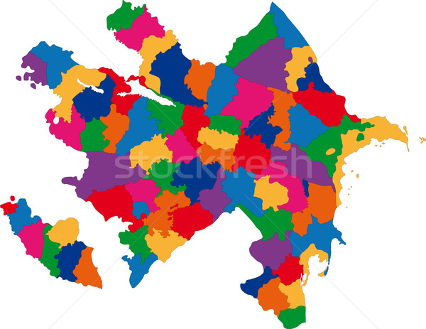 Colorful Azerbaijan map Stock photo © Volina