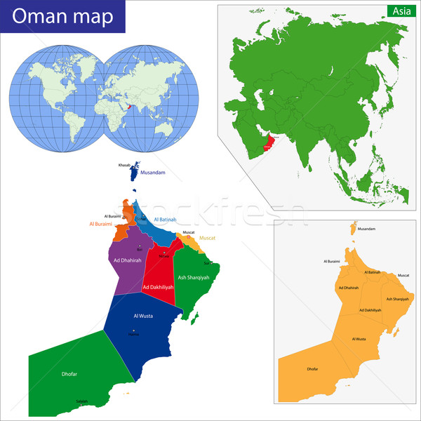 Oman mappa alto dettaglio accuratezza Foto d'archivio © Volina