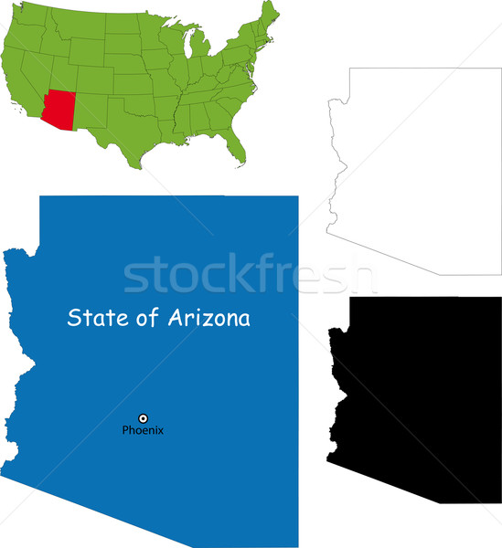 Arizona kaart illustratie USA stad kleur Stockfoto © Volina