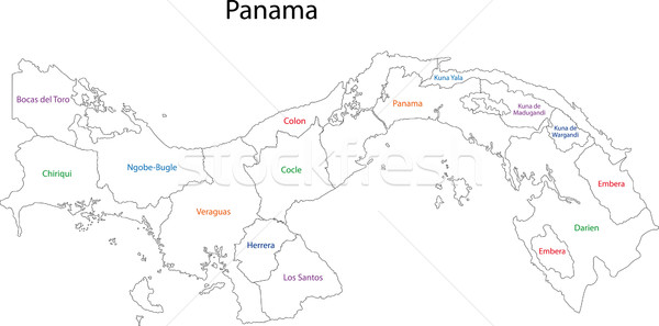 巴拿馬 地圖 顏色 圖表 國家 商業照片 © Volina