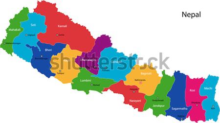 Cumhuriyet Nepal harita federal demokratik renkli Stok fotoğraf © Volina
