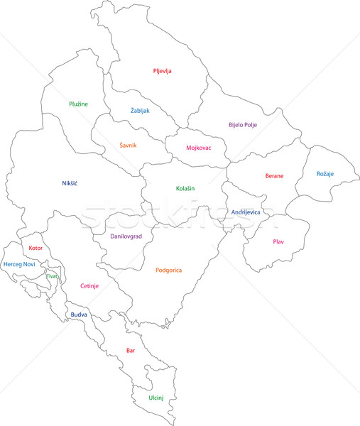Outline Montenegro map Stock photo © Volina