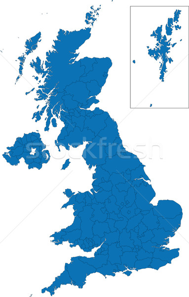 Bleu Royaume-Uni carte administrative ville Europe [[stock_photo]] © Volina