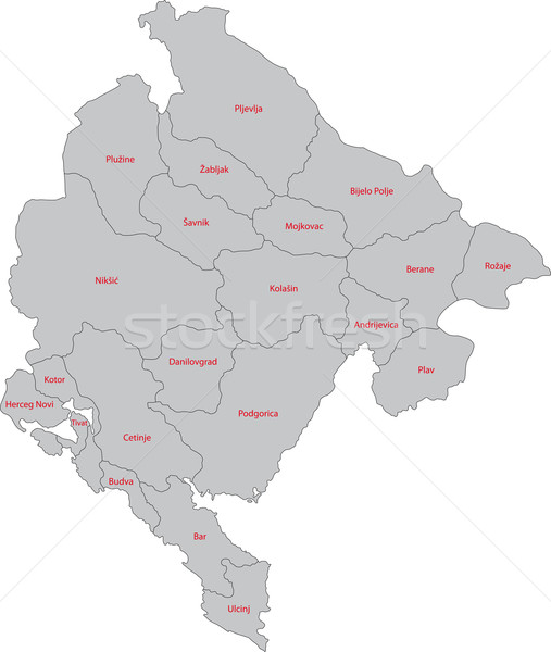 Grey Montenegro map Stock photo © Volina