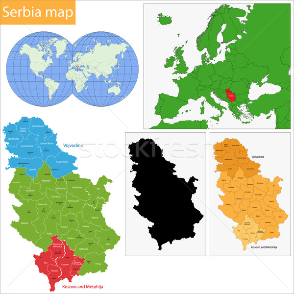 Stock photo: Serbia map