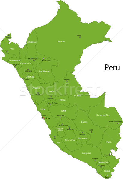 Peru térkép adminisztratív terv szín diagram Stock fotó © Volina