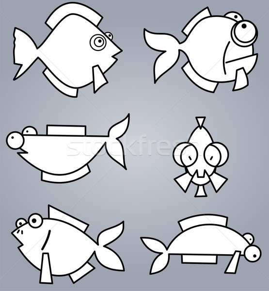 рыбы набор различный Cartoon Сток-фото © Volina