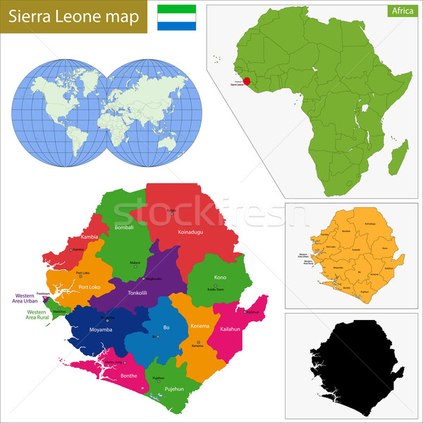 ストックフォト: 地図 · 行政の · 共和国 · アフリカ · 詳細 · メイプル