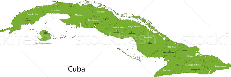 Mapa Cuba capitales color tabla país Foto stock © Volina