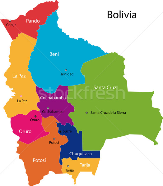 Boliwia Pokaż kolorowy regiony miasta projektu Zdjęcia stock © Volina