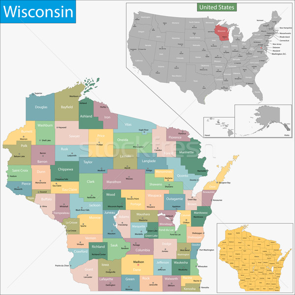 Wisconsin map Stock photo © Volina