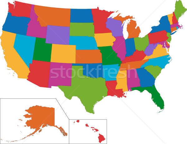 Colorat SUA hartă vector fundal călători Imagine de stoc © Volina