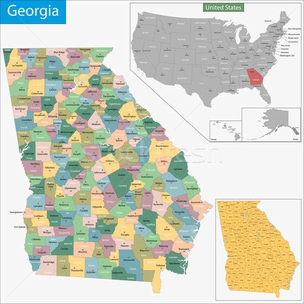 Geórgia mapa ilustração EUA Washington pormenor Foto stock © Volina