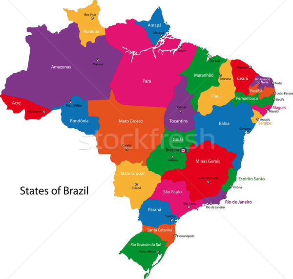 ブラジル 地図 カラフル 首都 絵画 文化 ストックフォト © Volina
