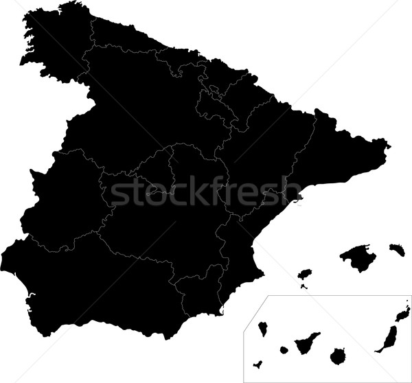 Stock photo: Black Spain map