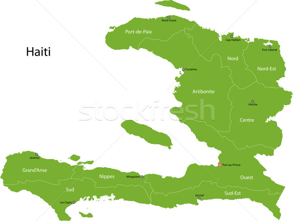 Foto stock: Haití · mapa · capitales · ciudad · verde · blanco