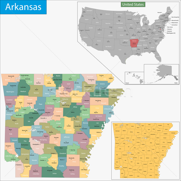 Arkansas map Stock photo © Volina