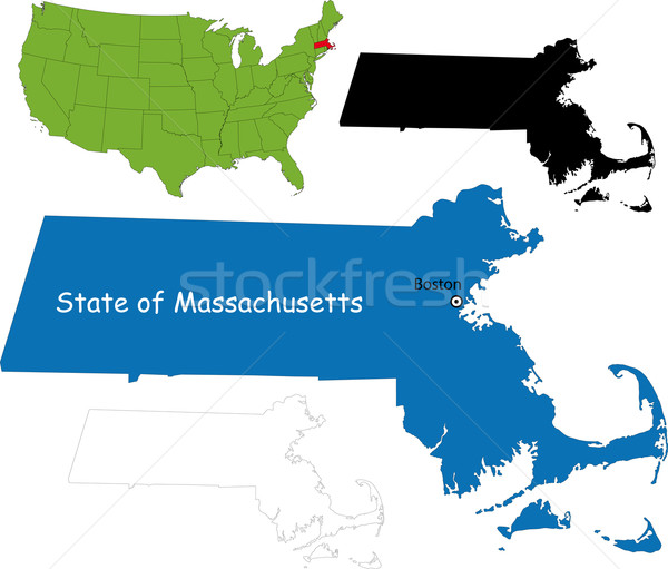 Massachusetts hartă ilustrare SUA călători culoare Imagine de stoc © Volina