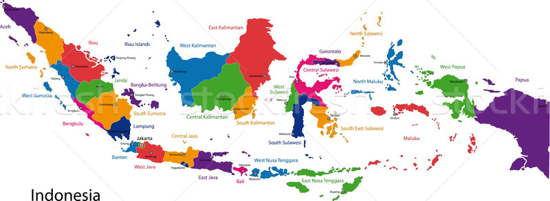 République Indonésie carte lumineuses couleurs [[stock_photo]] © Volina