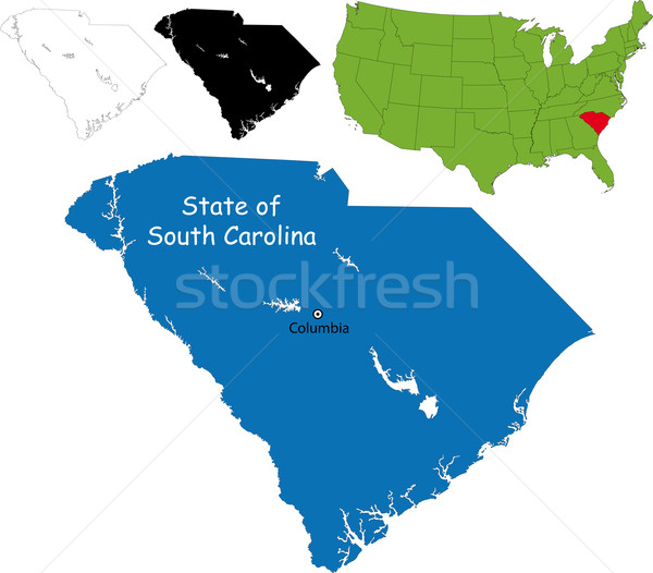 South Carolina Karte Illustration USA Stadt Farbe Stock foto © Volina
