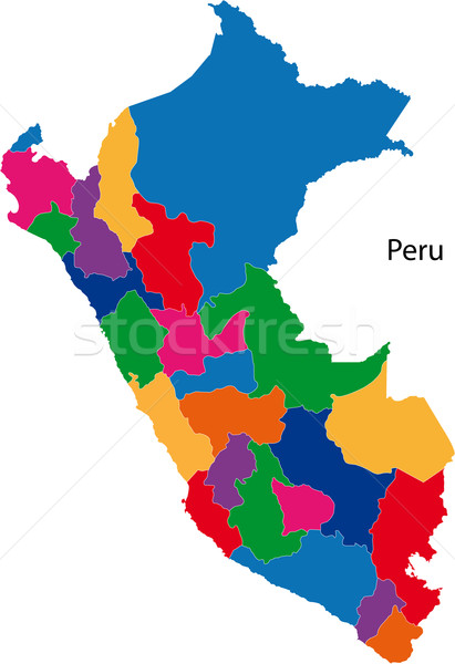 Colorful Peru map Stock photo © Volina