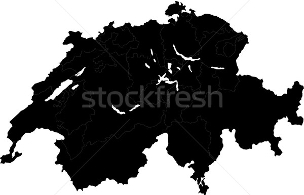 Black Switzerland map Stock photo © Volina