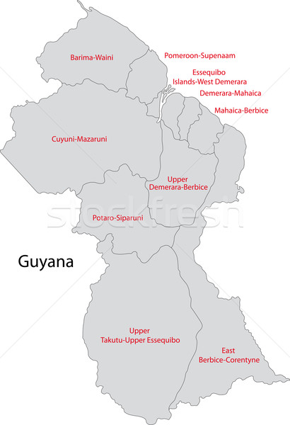 Guyana mappa amministrativa città design grafico Foto d'archivio © Volina