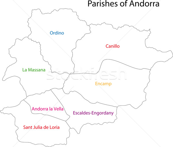 Contour Andorra map Stock photo © Volina