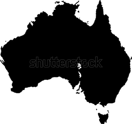Negru Australia hartă regiune lume Imagine de stoc © Volina