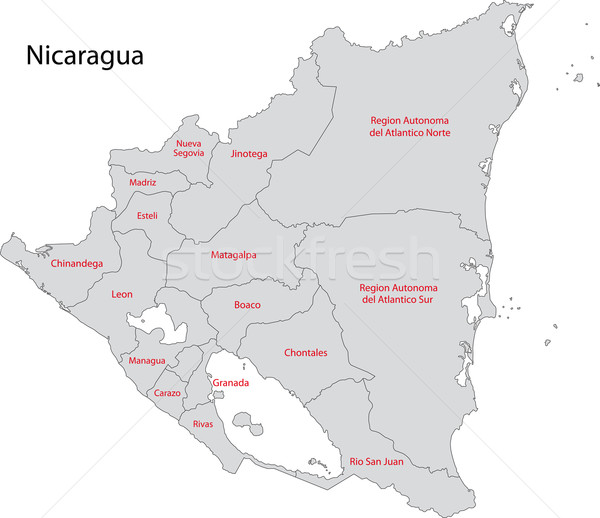 Gray Nicaragua map Stock photo © Volina