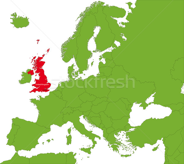 Regno Unito mappa posizione Europa continente città Foto d'archivio © Volina