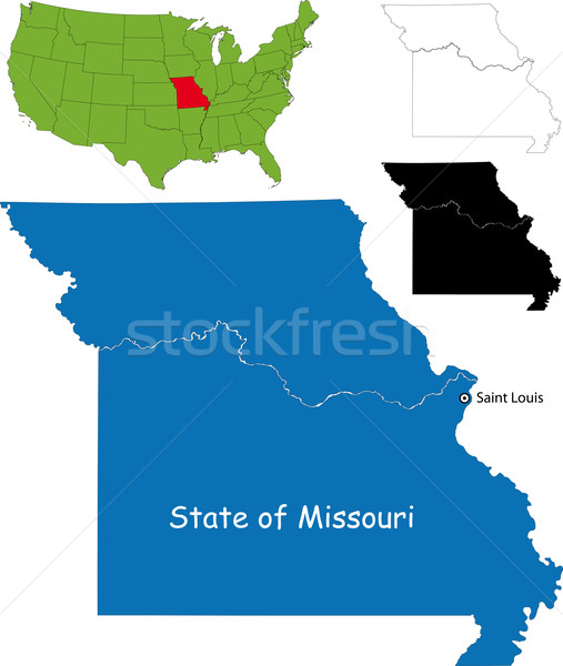 Missouri kaart illustratie USA achtergrond reizen Stockfoto © Volina
