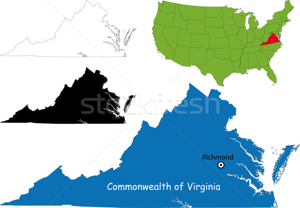 Virgínia mapa ilustração EUA cor país Foto stock © Volina