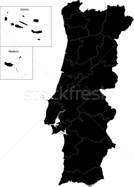 Black Portugal map Stock photo © Volina