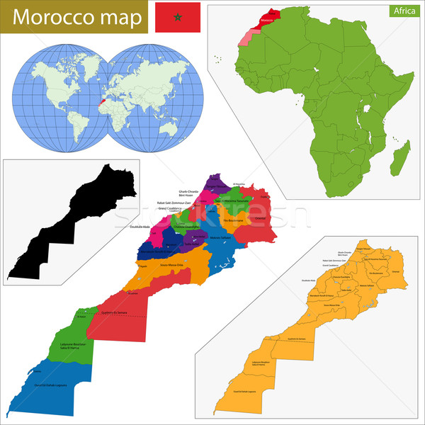Fas harita idari krallık seyahat Afrika Stok fotoğraf © Volina