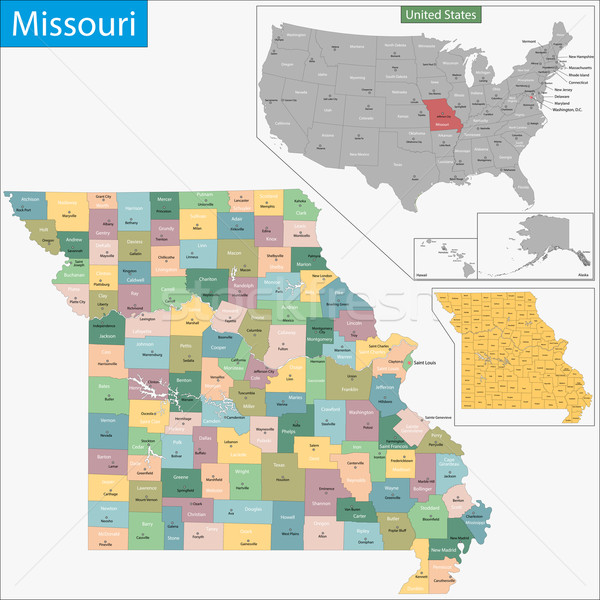 Missouri carte illustration USA Washington États-Unis [[stock_photo]] © Volina