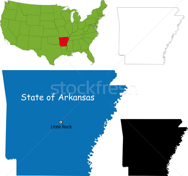 Arkansas mapa EUA información blanco datos Foto stock © Volina