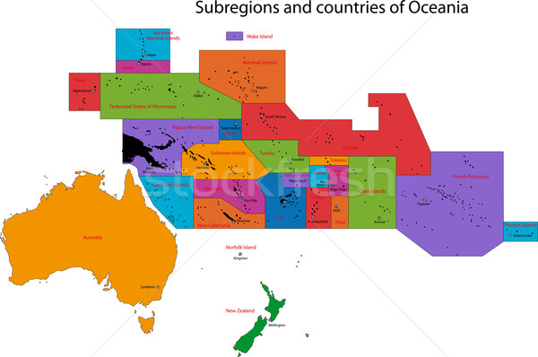 Renkli okyanusya harita bilgisayar dünya dünya Stok fotoğraf © Volina