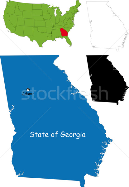 Georgia mapa ilustración EUA color frontera Foto stock © Volina