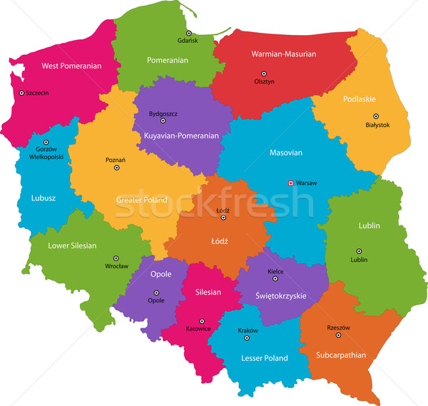 Poland map Stock photo © Volina