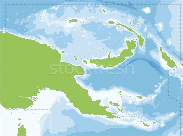 Papua-Neuguinea Karte unabhängig Land östlichen Hälfte Stock foto © Volina