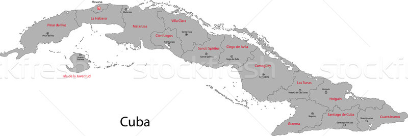 Térkép Kuba fővárosok város diagram vidék Stock fotó © Volina