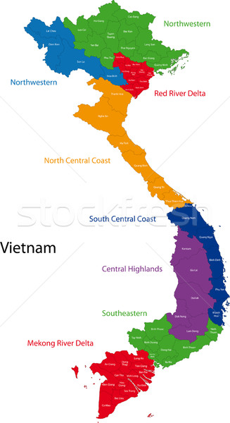 Vietnam harita cumhuriyet renkli parlak renkler Stok fotoğraf © Volina