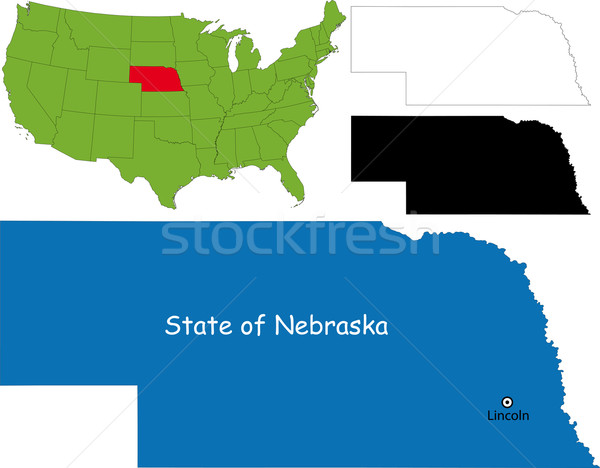 Nebraska mappa illustrazione USA colore paese Foto d'archivio © Volina