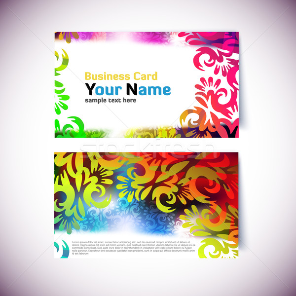 Stock photo: Colorful Gift or Business Card Template - front and back side