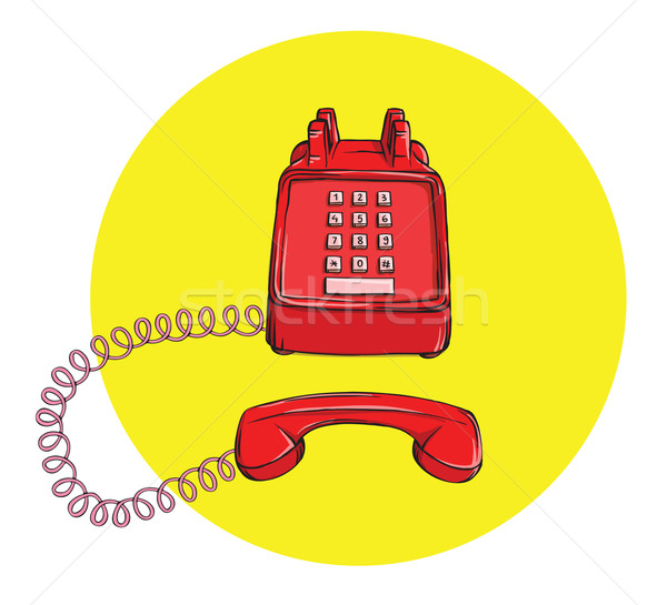 Foto stock: Vintage · telefone · ilustração · eps10