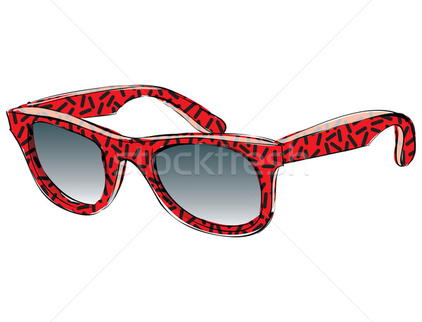 Retro gafas de sol patrón garabato aislado blanco Foto stock © VOOK