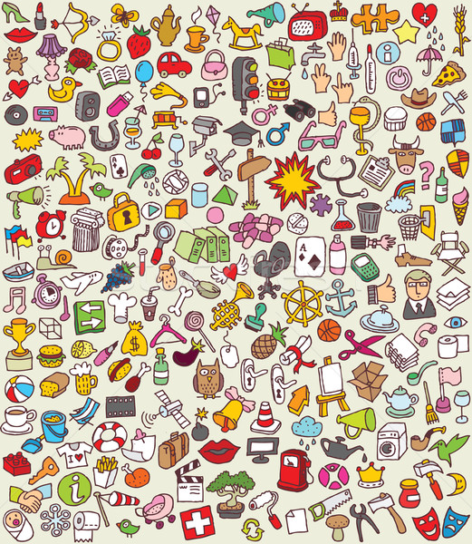 XXL Doodle Icons Set Stock photo © VOOK